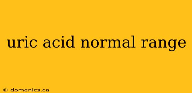 uric acid normal range