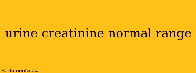 urine creatinine normal range