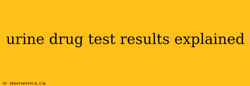 urine drug test results explained