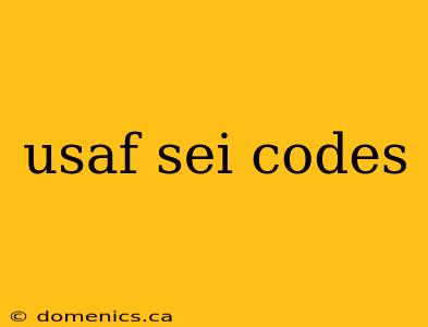 usaf sei codes