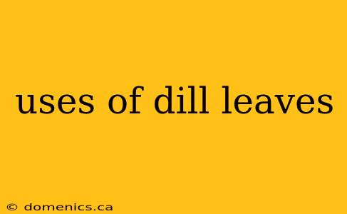 uses of dill leaves