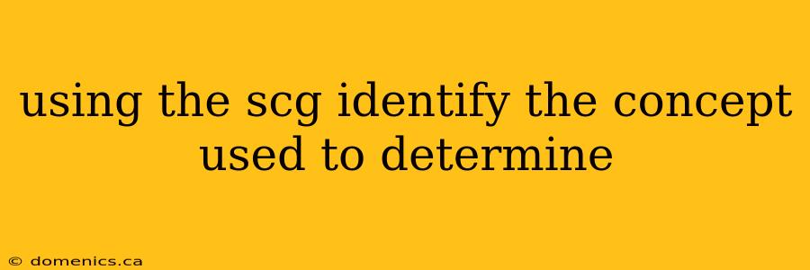 using the scg identify the concept used to determine