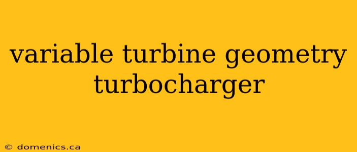 variable turbine geometry turbocharger