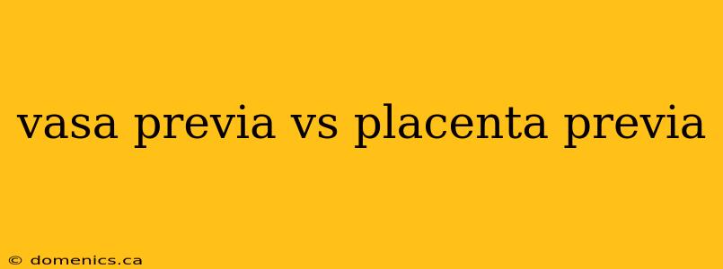 vasa previa vs placenta previa