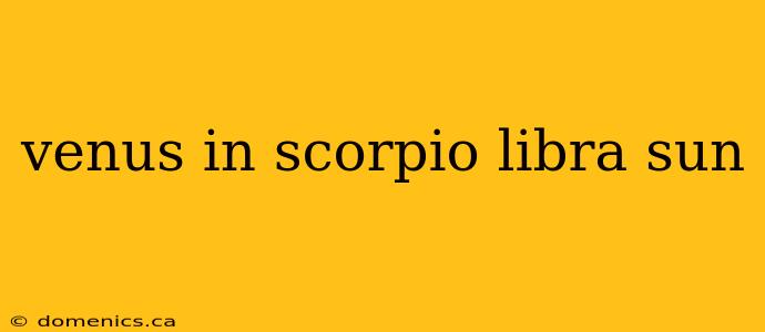 venus in scorpio libra sun