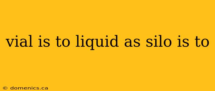 vial is to liquid as silo is to