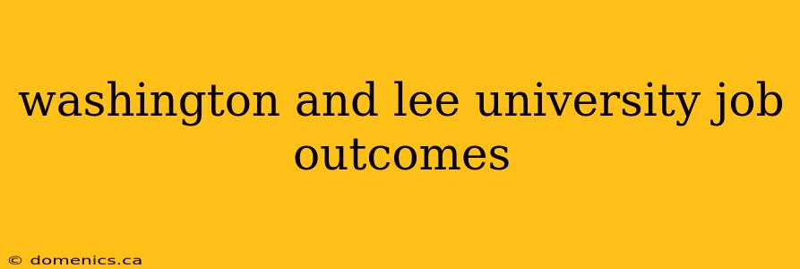 washington and lee university job outcomes