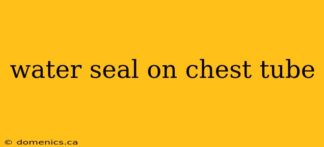 water seal on chest tube