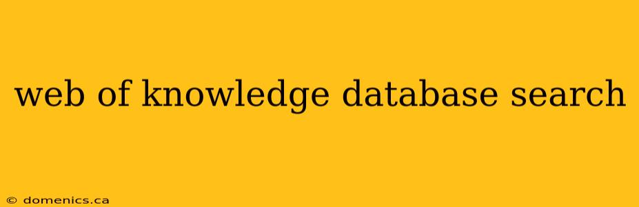 web of knowledge database search