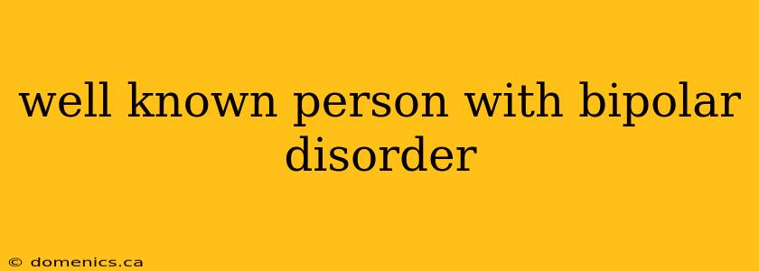 well known person with bipolar disorder