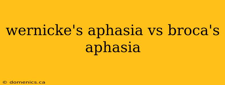 wernicke's aphasia vs broca's aphasia