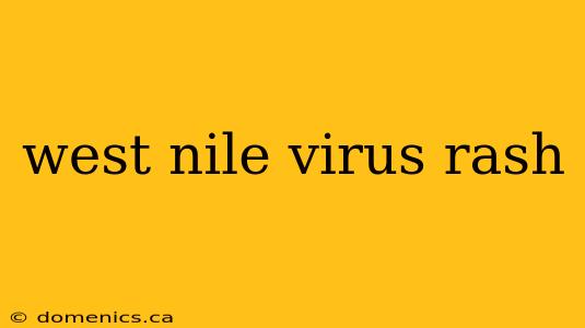 west nile virus rash