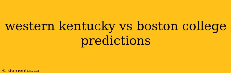 western kentucky vs boston college predictions