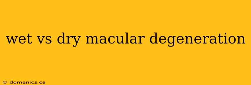 wet vs dry macular degeneration