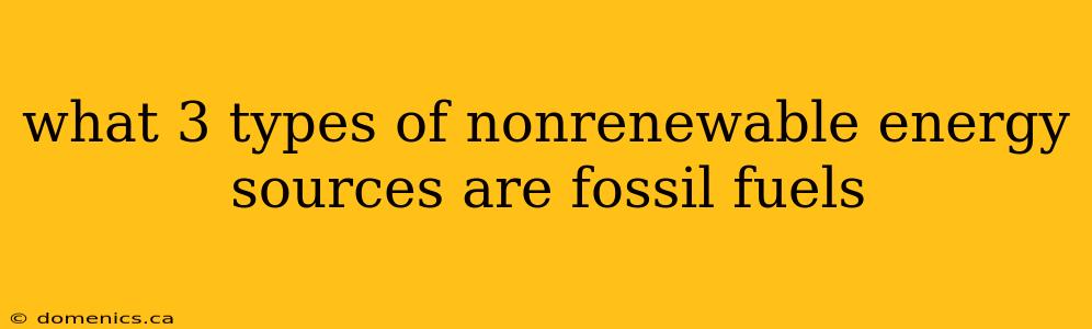 what 3 types of nonrenewable energy sources are fossil fuels