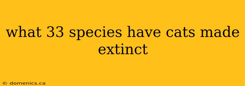 what 33 species have cats made extinct