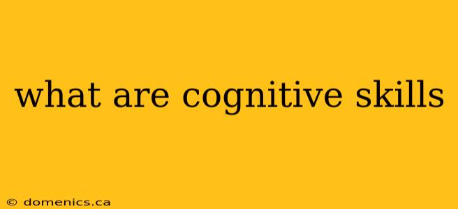 what are cognitive skills