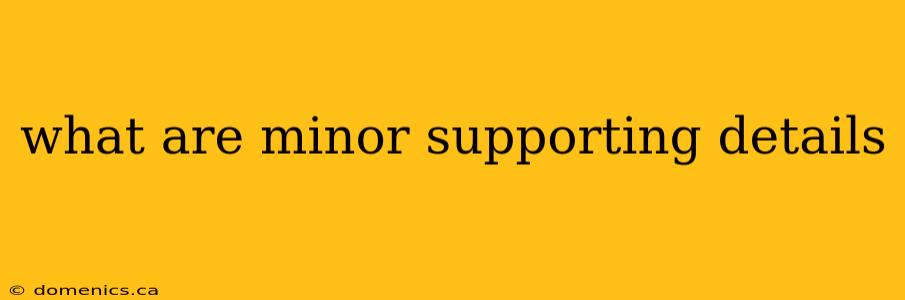 what are minor supporting details