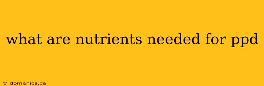 what are nutrients needed for ppd