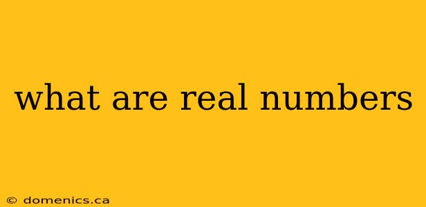 what are real numbers