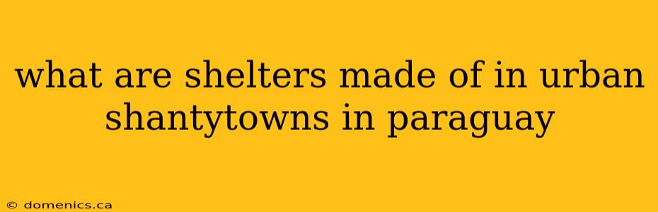 what are shelters made of in urban shantytowns in paraguay