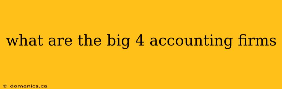 what are the big 4 accounting firms