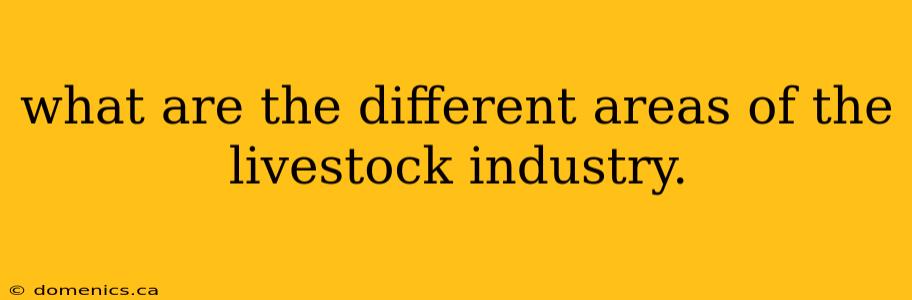 what are the different areas of the livestock industry.