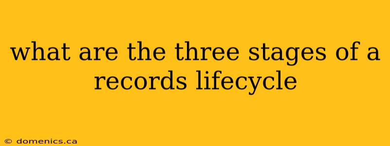 what are the three stages of a records lifecycle