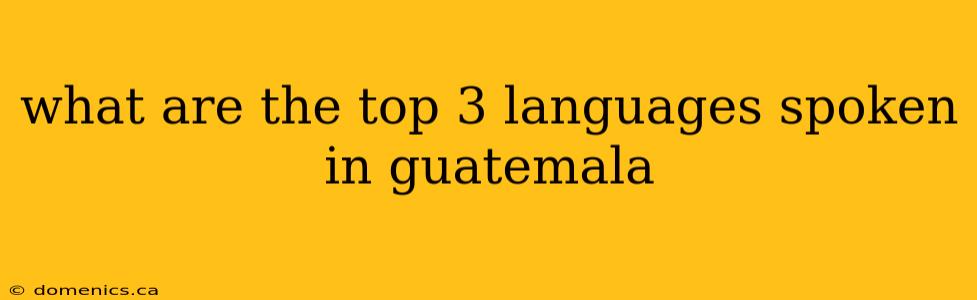 what are the top 3 languages spoken in guatemala