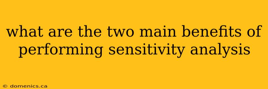 what are the two main benefits of performing sensitivity analysis