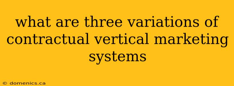 what are three variations of contractual vertical marketing systems