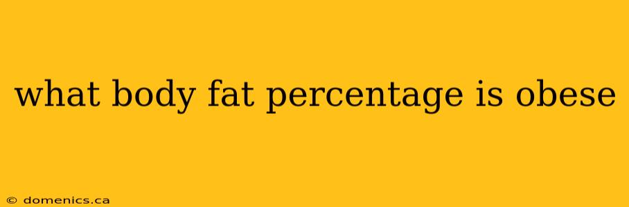 what body fat percentage is obese