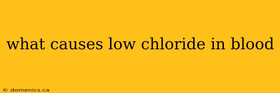 what causes low chloride in blood