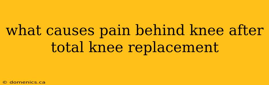 what causes pain behind knee after total knee replacement