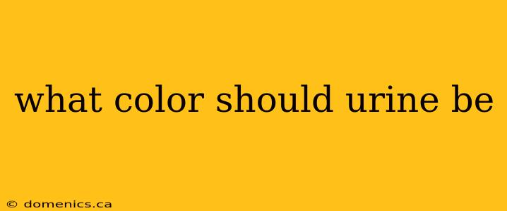 what color should urine be