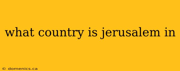 what country is jerusalem in