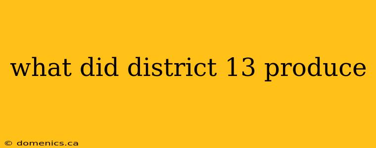 what did district 13 produce