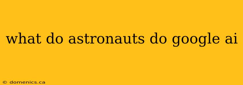 what do astronauts do google ai