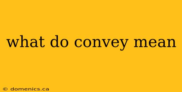 what do convey mean