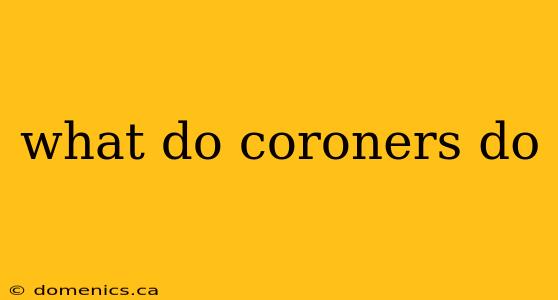 what do coroners do