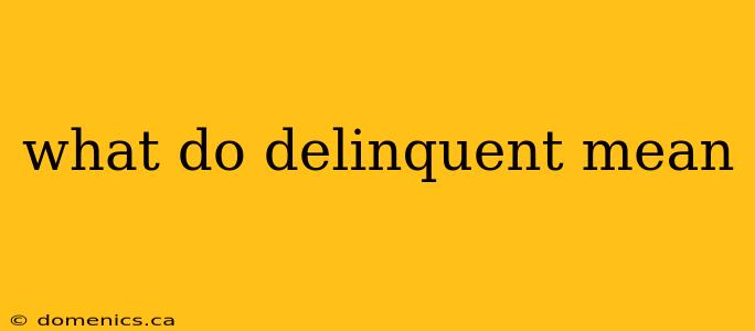 what do delinquent mean