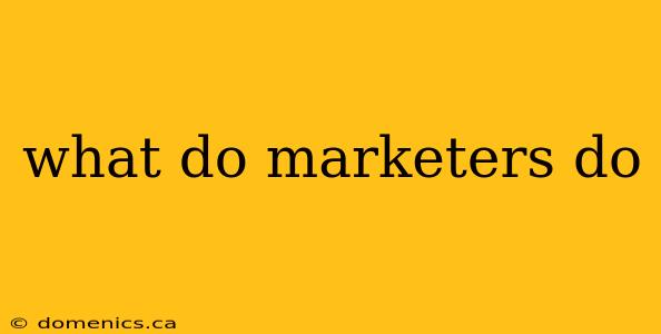 what do marketers do