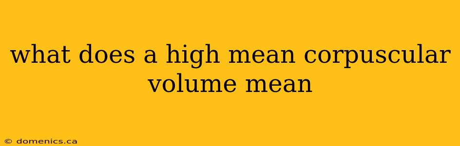 what does a high mean corpuscular volume mean