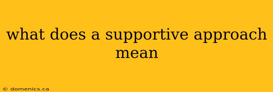 what does a supportive approach mean