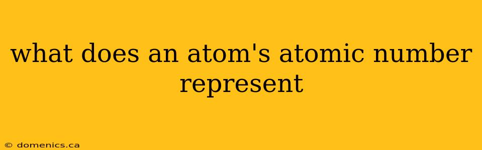 what does an atom's atomic number represent