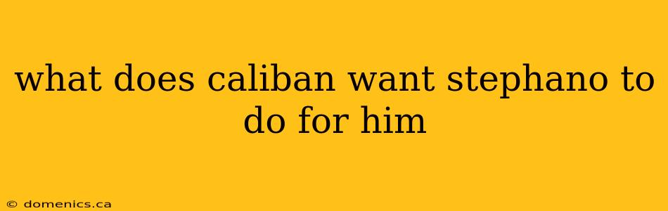 what does caliban want stephano to do for him