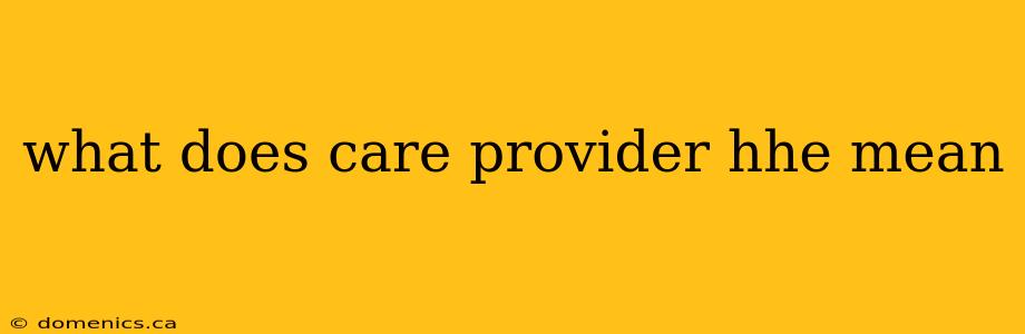 what does care provider hhe mean