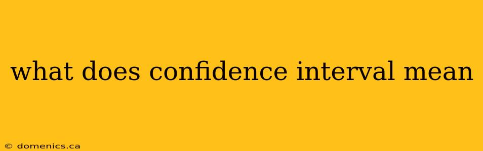 what does confidence interval mean