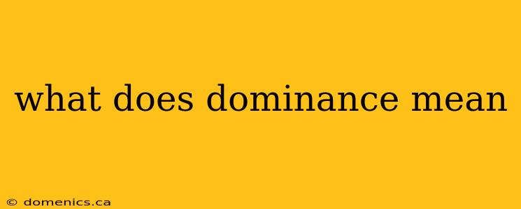 what does dominance mean