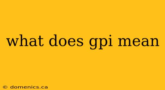 what does gpi mean